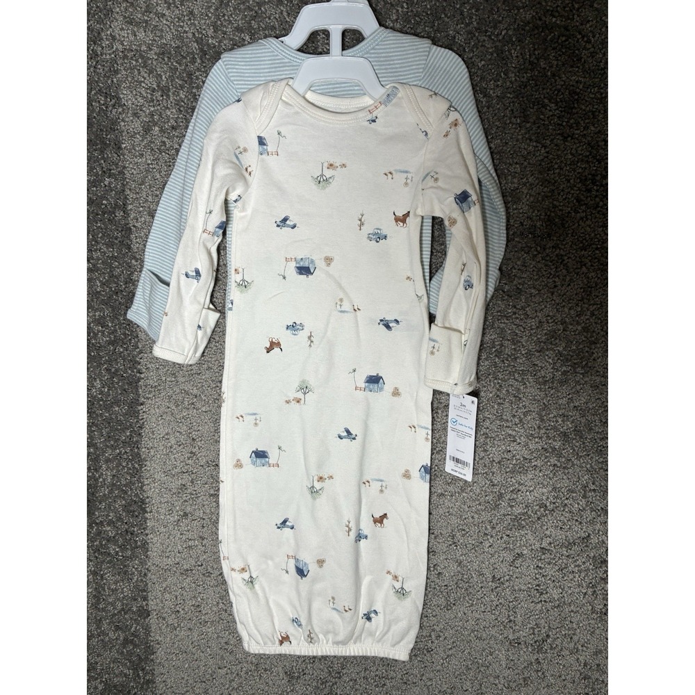 Carter's Boys 2 Pack Sleepers With Mittens Attached 3m